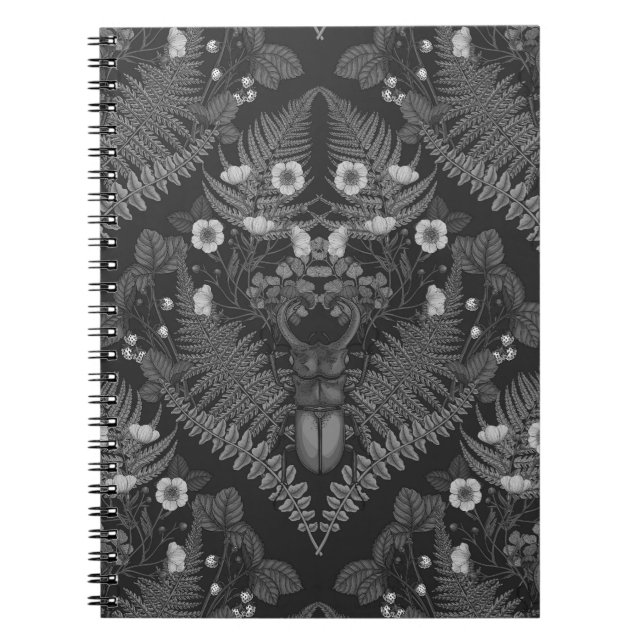 Cuaderno Escarabajos y helechos de estribor, en blanco y ne (Frente)