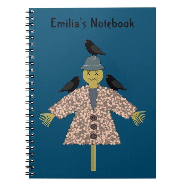 Cuaderno Escarecrow de paja de Halloween y Personalizado de (Frente)