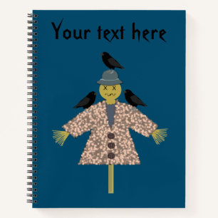 Cuaderno Escarecrow de paja de Halloween y Personalizado de