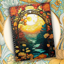 Cuaderno Escena de arco de jardín Art Nouveau