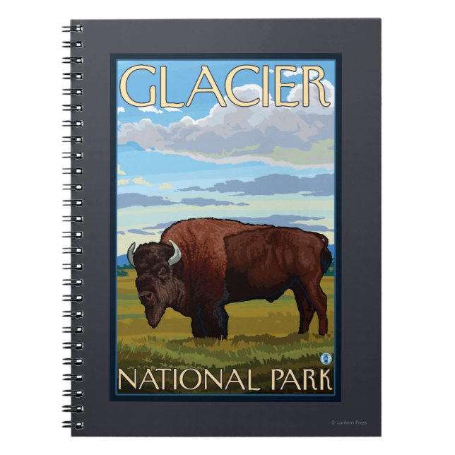 Cuaderno Escena de Bison - Parque Nacional Glacier, MT (Frente)