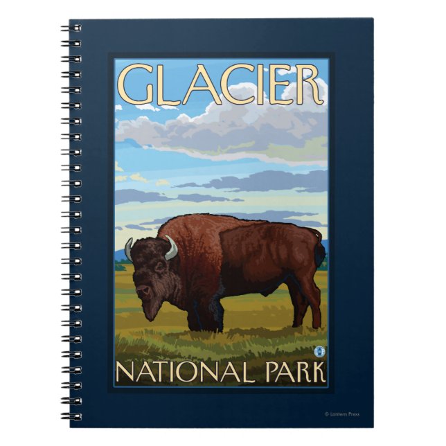 Cuaderno Escena de Bison - Parque Nacional Glacier, MT (Frente)