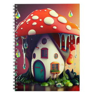Cuaderno Escena de Casa de Hongos Surrealista