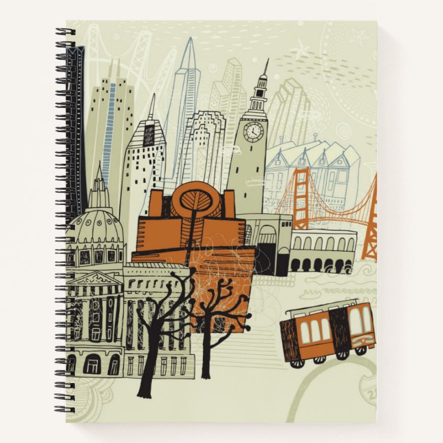 Cuaderno Escena de Doodle San Francisco (Anverso)