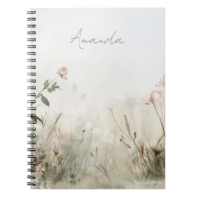Cuaderno Escena de ensueño de las flores de primavera (Frente)
