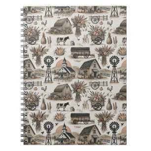 Cuaderno Escena De Granja Rústica