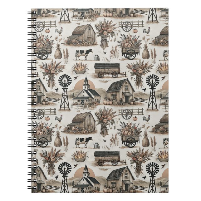 Cuaderno Escena De Granja Rústica (Frente)