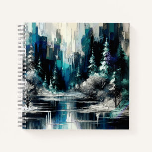Cuaderno Escena de invierno de la ciudad pintada 1006