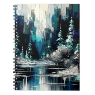 Cuaderno Escena de invierno de la ciudad pintada 1006