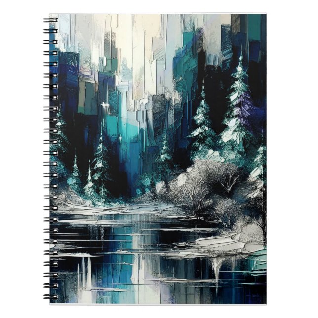 Cuaderno Escena de invierno de la ciudad pintada 1006 (Frente)