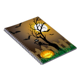 Cuaderno Escena de jardín de Halloween aterradora