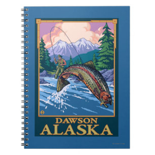 Cuaderno Escena de la pesca con mosca - Dawson, Alaska
