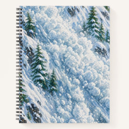 Cuaderno Escena de nieve en la montaña de alud
