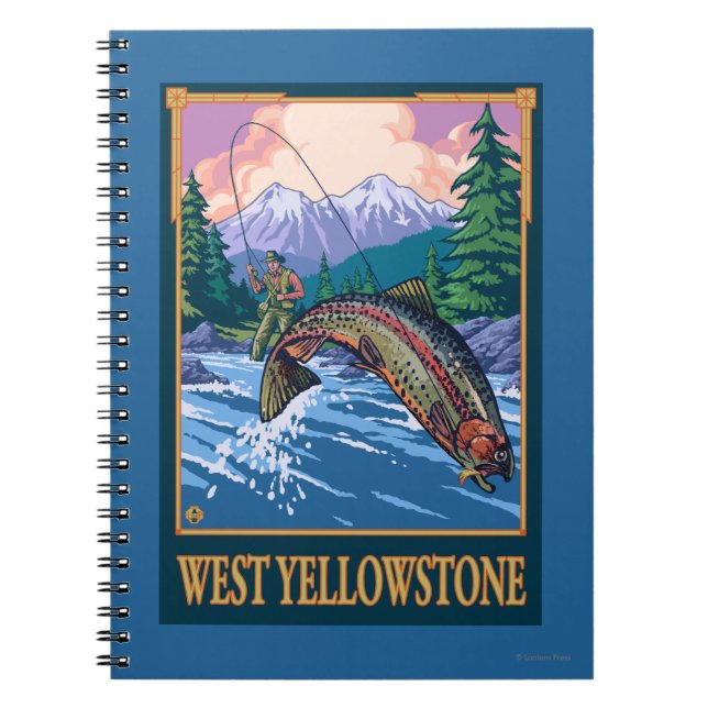 Cuaderno Escena de pesca de mosca - Piedra amarilla occiden (Frente)