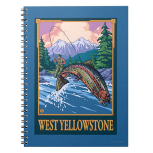 Cuaderno Escena de pesca de mosca - Piedra amarilla occiden