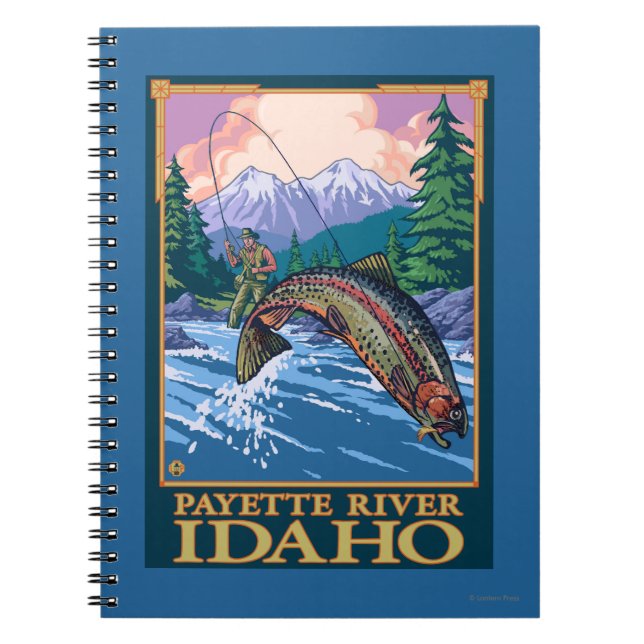 Cuaderno Escena de pesca de mosca - Río Payette, Idaho (Frente)