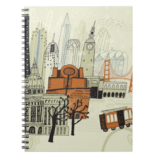 Cuaderno Escena de San Francisco del Doodle (Frente)