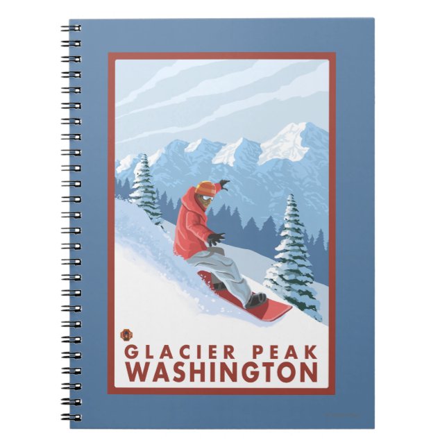Cuaderno Escena De Snowboard - Glacier Peak, Washington (Frente)