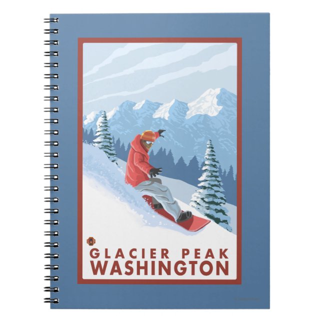 Cuaderno Escena De Snowboard - Glacier Peak, Washington (Frente)