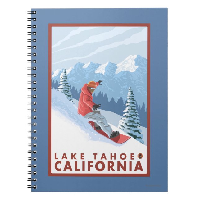 Cuaderno Escena de Snowboard - Lago Tahoe, California (Frente)