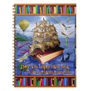 Cuaderno Escena del barco del libro con Emily Dickinson