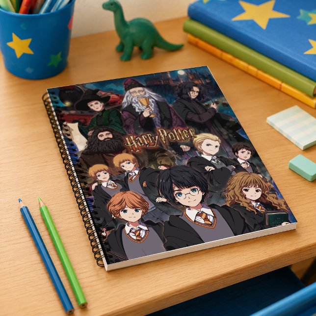 Cuaderno Escena del conjunto de anime de HARRY POTTER™ (Simulated notebook on desk)
