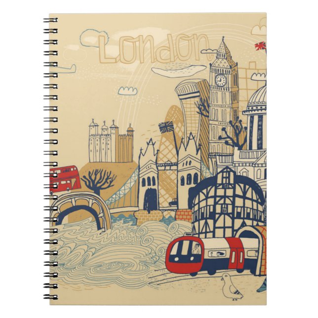 Cuaderno Escena del Doodle de Londres (Frente)