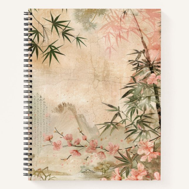 Cuaderno Escena del jardín de cerezos en flor (1) (Anverso)