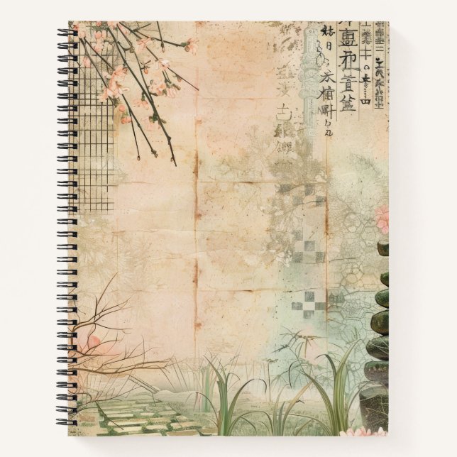 Cuaderno Escena del jardín de cerezos en flor (2) (Anverso)