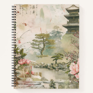 Cuaderno Escena del jardín de cerezos en flor (3)