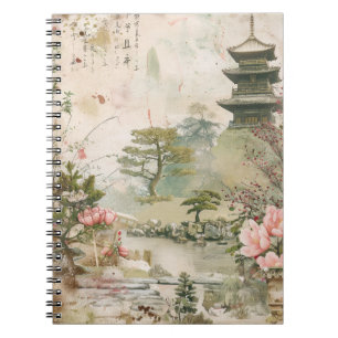Cuaderno Escena del jardín de cerezos en flor (3)