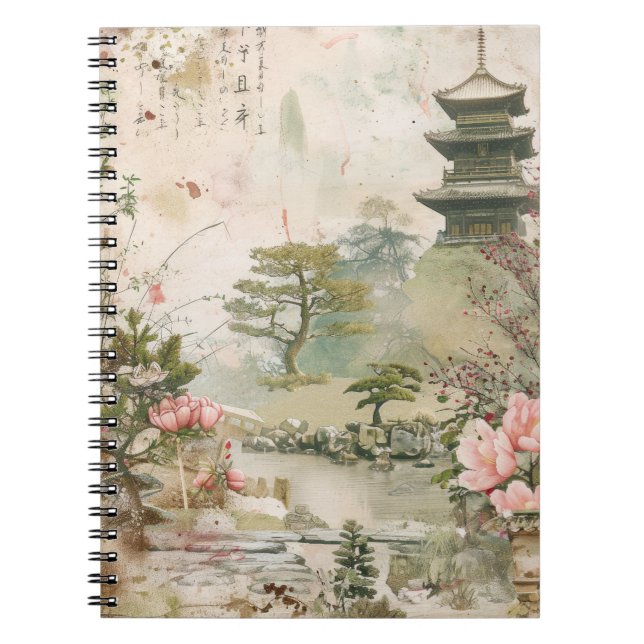 Cuaderno Escena del jardín de cerezos en flor (3) (Frente)
