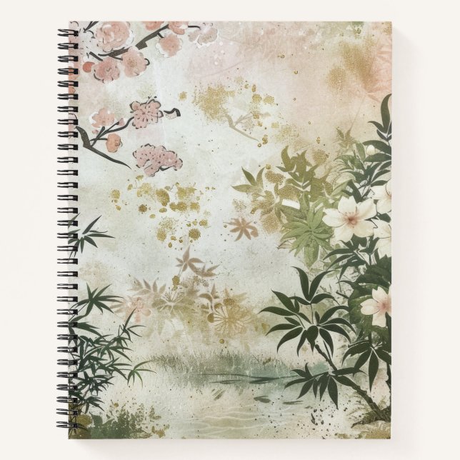 Cuaderno Escena del jardín de cerezos en flor (6) (Anverso)