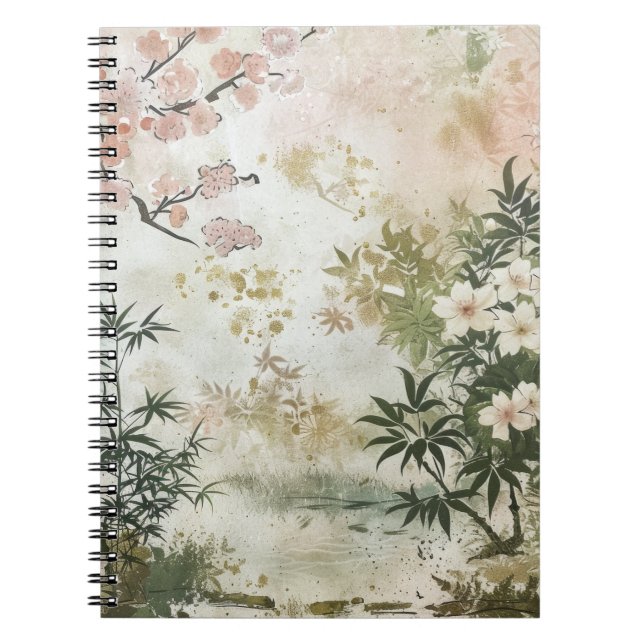 Cuaderno Escena del jardín de cerezos en flor (6) (Frente)