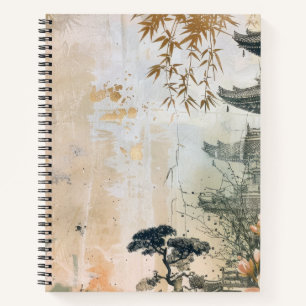 Cuaderno Escena del jardín de cerezos en flor (7)