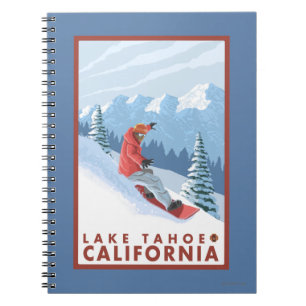 Cuaderno Escena del Snowboarder - el lago Tahoe, California
