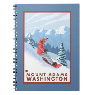 Cuaderno Escena del Snowboarder - soporte Adams, Washington