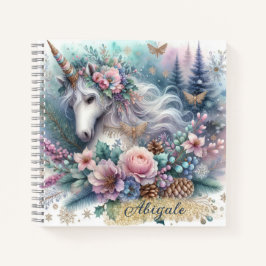 Cuaderno Escena mágica unicornio de invierno 1 - Personaliz