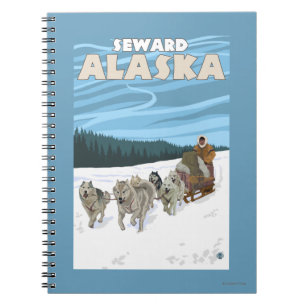 Cuaderno Escena Sledding del perro - Seward, Alaska