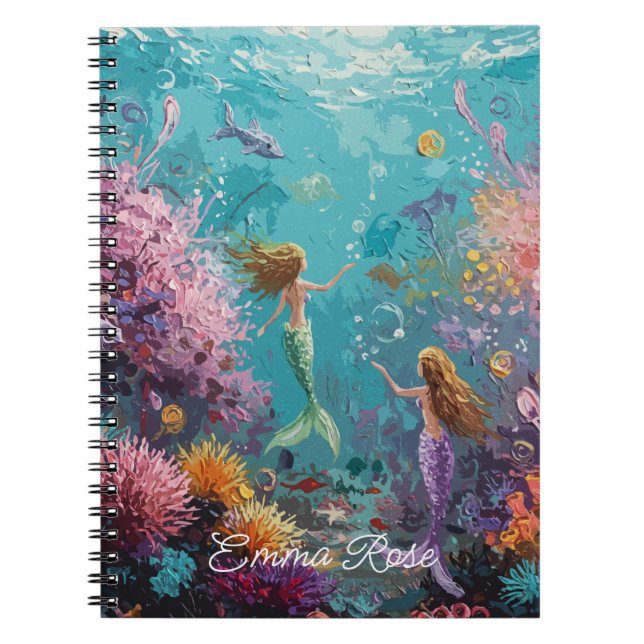Cuaderno Escena submarina de sirena encantada (Frente)