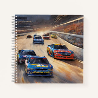 Cuaderno Escenario de Carreras de luz de cruce colorida de