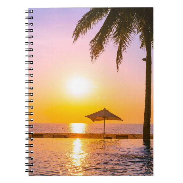Cuaderno Escenario De Playa De Verano Con Mar (Frente)