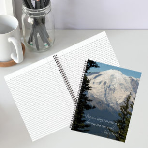Cuaderno Escenografía del Monte Rainier con cita de John Mu