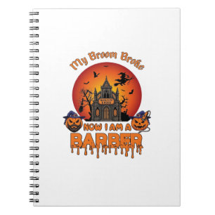 Cuaderno Escoba de Barbero Rompió Calabaza de Halloween Cor