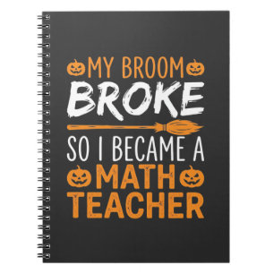 Cuaderno Escoba de Halloween de profesor de matemáticas div