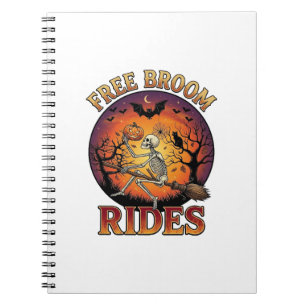 Cuaderno Escoba Gratis Paseos Halloween Calabaza Esqueleto 