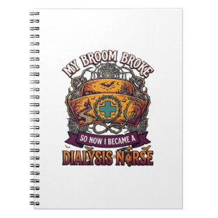 Cuaderno Escoba Rompió Enfermera Diálisis Gorro Halloween E