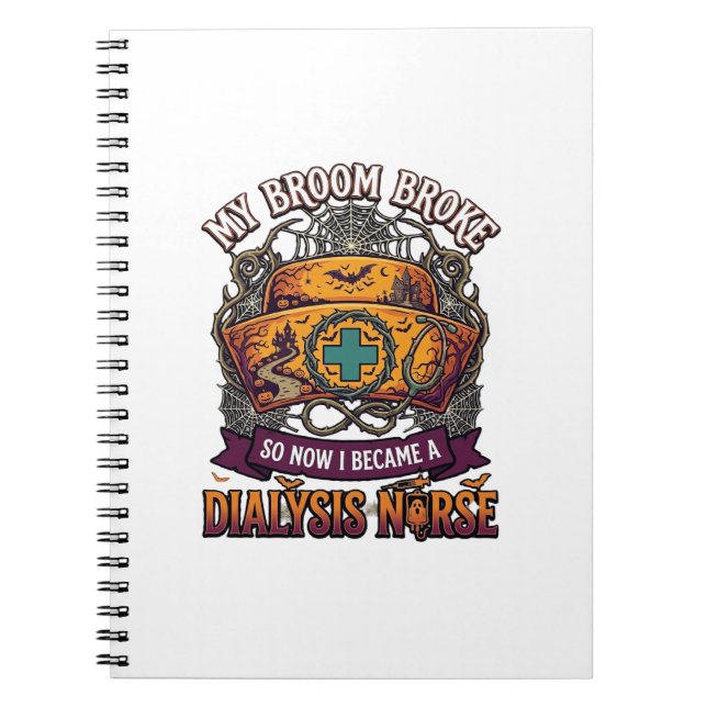Cuaderno Escoba Rompió Enfermera Diálisis Gorro Halloween E (Frente)