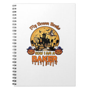 Cuaderno Escoba Rompió Pastelero Halloween Bruja Chef Calab