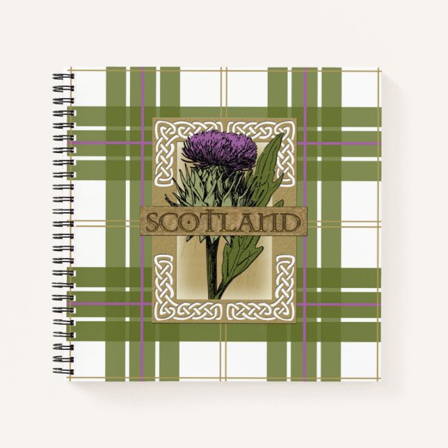Cuaderno Escocia Escocia Thistle Gold Celtic Knots (Anverso)